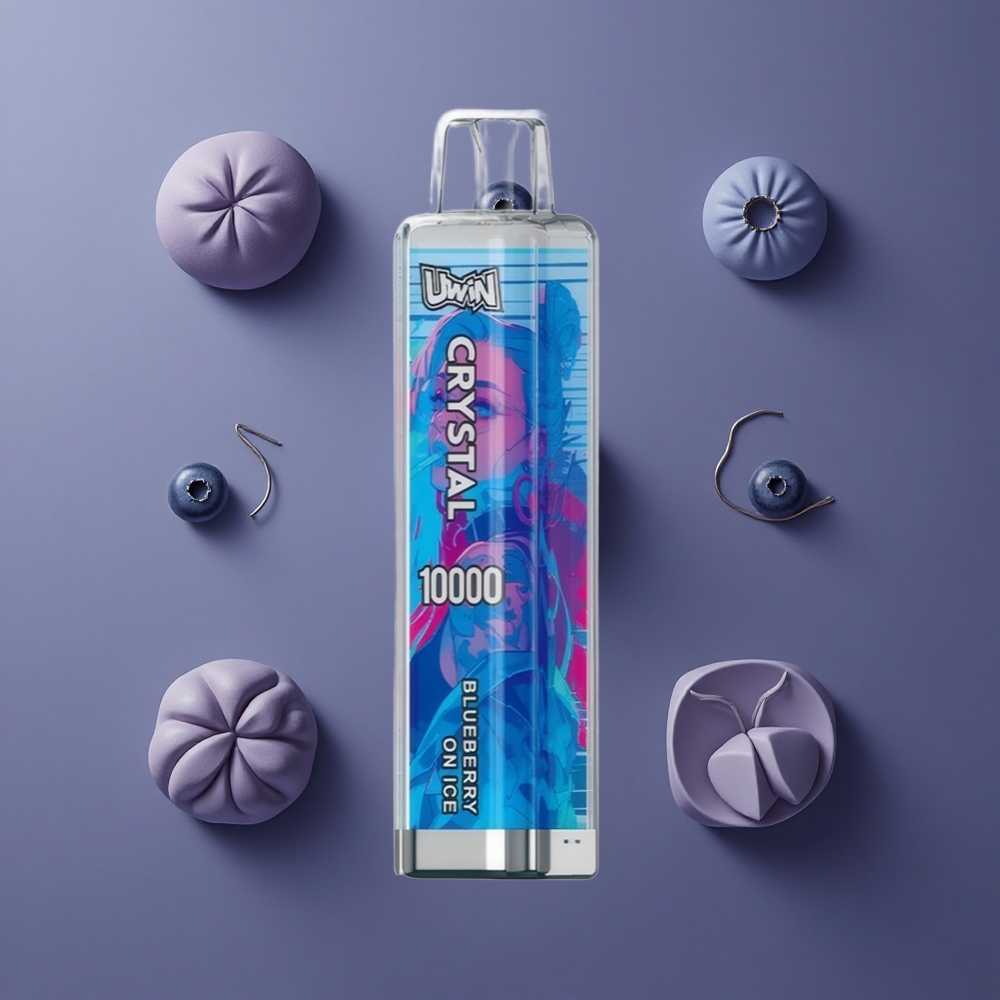 Uwin Crystal 10000 Puffs Jednokratna Vape Borovnica Na Ledu RGB svjetla 18ml