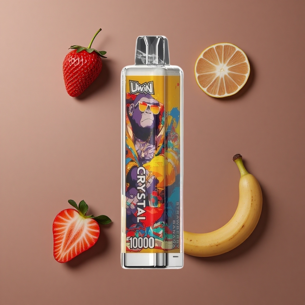 Uwin Crystal 10000 Puffs Jednokratna Vape Jagoda Banana 18ml 0.8 Ohm mesh coil RGB svjetla