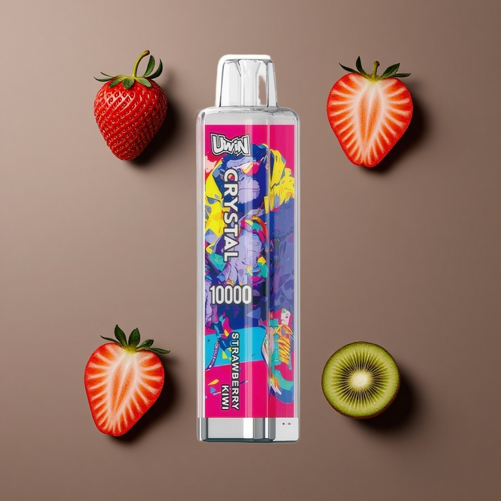 Uwin Crystal 10000 Puffs Jednokratna Vape Jagoda-Kivi s RGB svjetlima