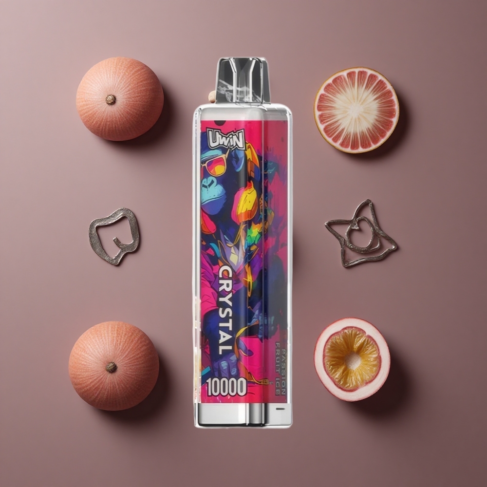 Uwin Crystal 10000 Puffs Jednokratna Vape Passion Fruit Led (18ml, 650mAh punjiva, RGB svjetla)