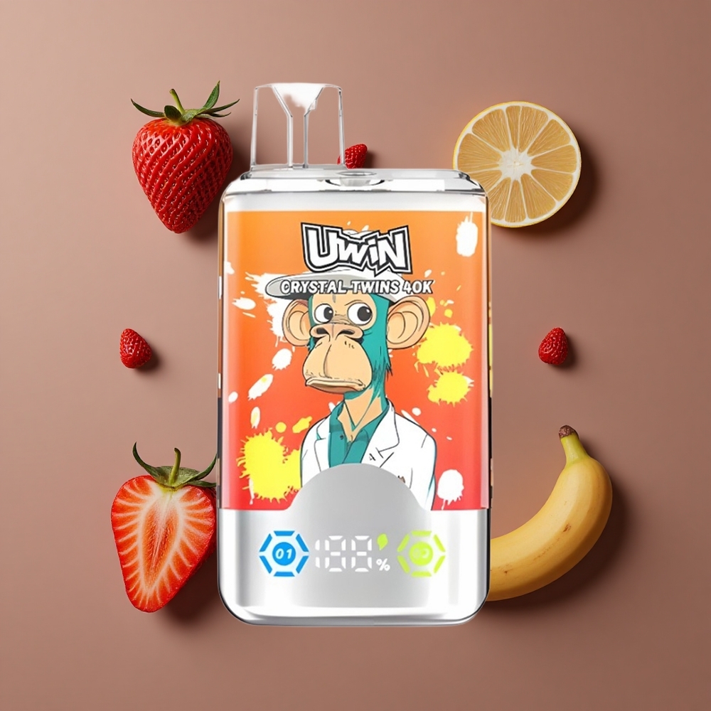 Uwin Crystal Twins 40000 Puffs Jagoda Banana Ljubav Kapacitet do 40000 pufova