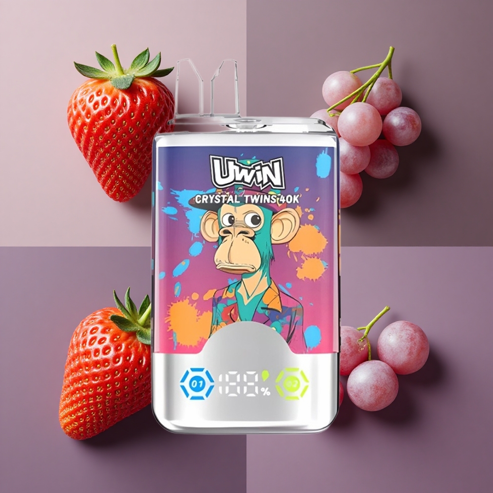 Uwin Crystal Twins 40000 Puffs Jagoda Kivi Ledeni Grožđe Kapacitet tekućine: 32ml