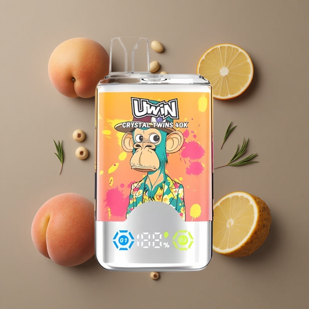 Uwin Crystal Twins 40000 Puffs Jednokratna Vape Breskva Mango Ananas Crveni bik Kapacitet tekućine: 32ml