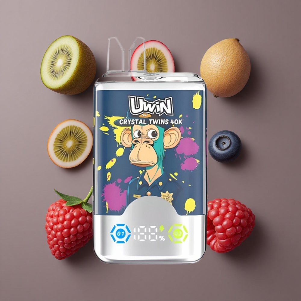 Uwin Crystal Twins 40000 Puffs Kiwi Marelice Guava Borovnica Malina Kapacitet Pufanja: do 40000 pufova