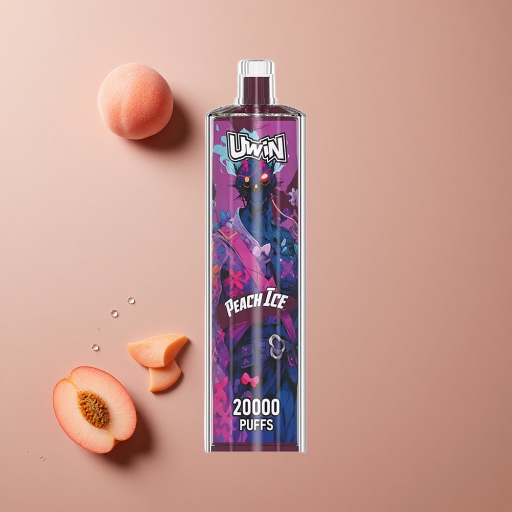 Uwin Shisha Hookah Crystal 20000 Pufa Breskva Led 22ml Kapacitet Mesh coil