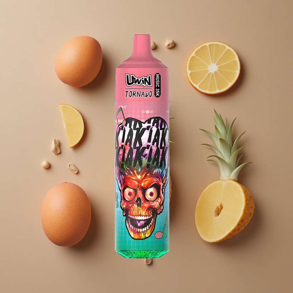 Uwin Tornado 35K Glazbeni Jednokratni Vape Breskva Mango Ananas s 35000 duboka i 600mAh baterijom