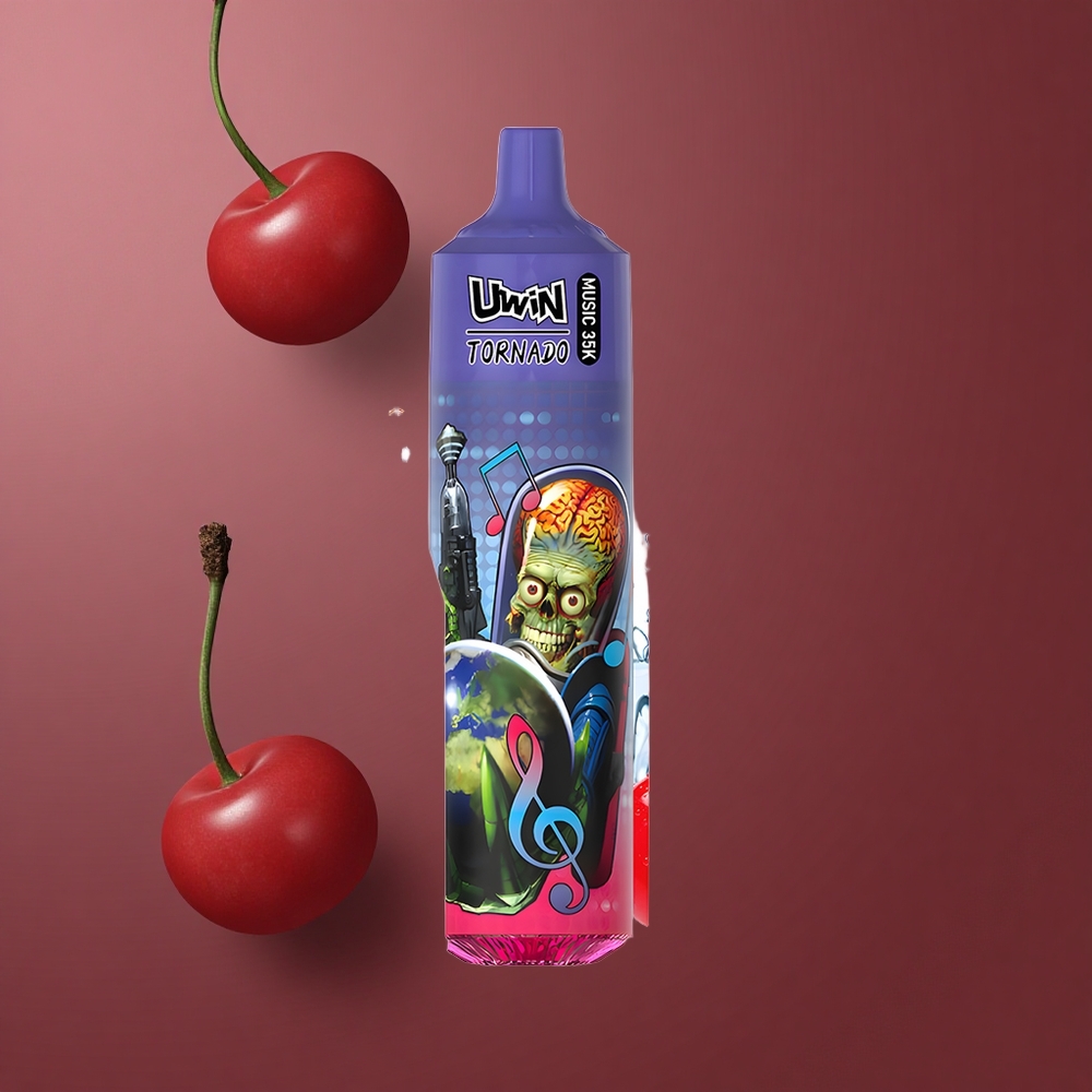 Uwin Tornado 35K Glazbeni Jednokratni Vape Trešnja Kola + 35000 puševa, 600mAh baterija