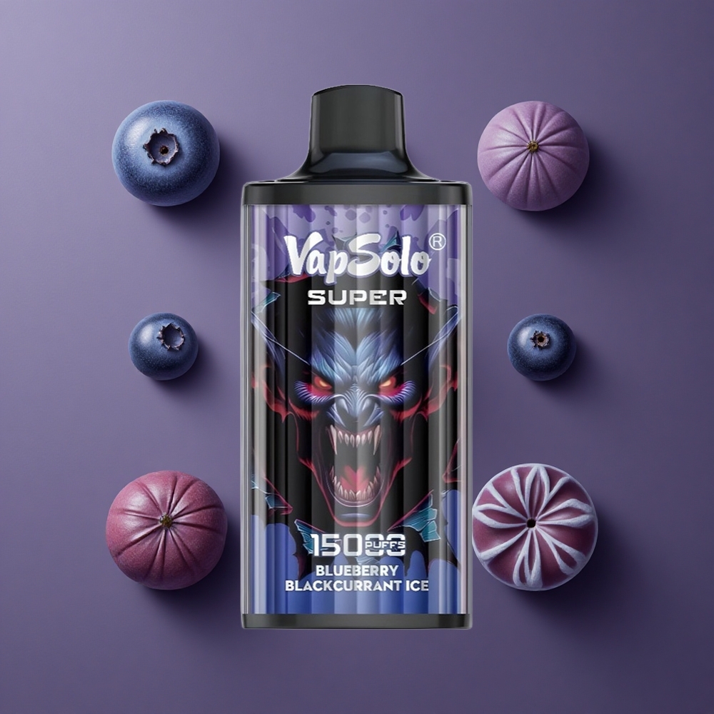 Vapsolo Super 15000 Puffs Jednokratna Vape Borovnica Ribizla Led 40ml
