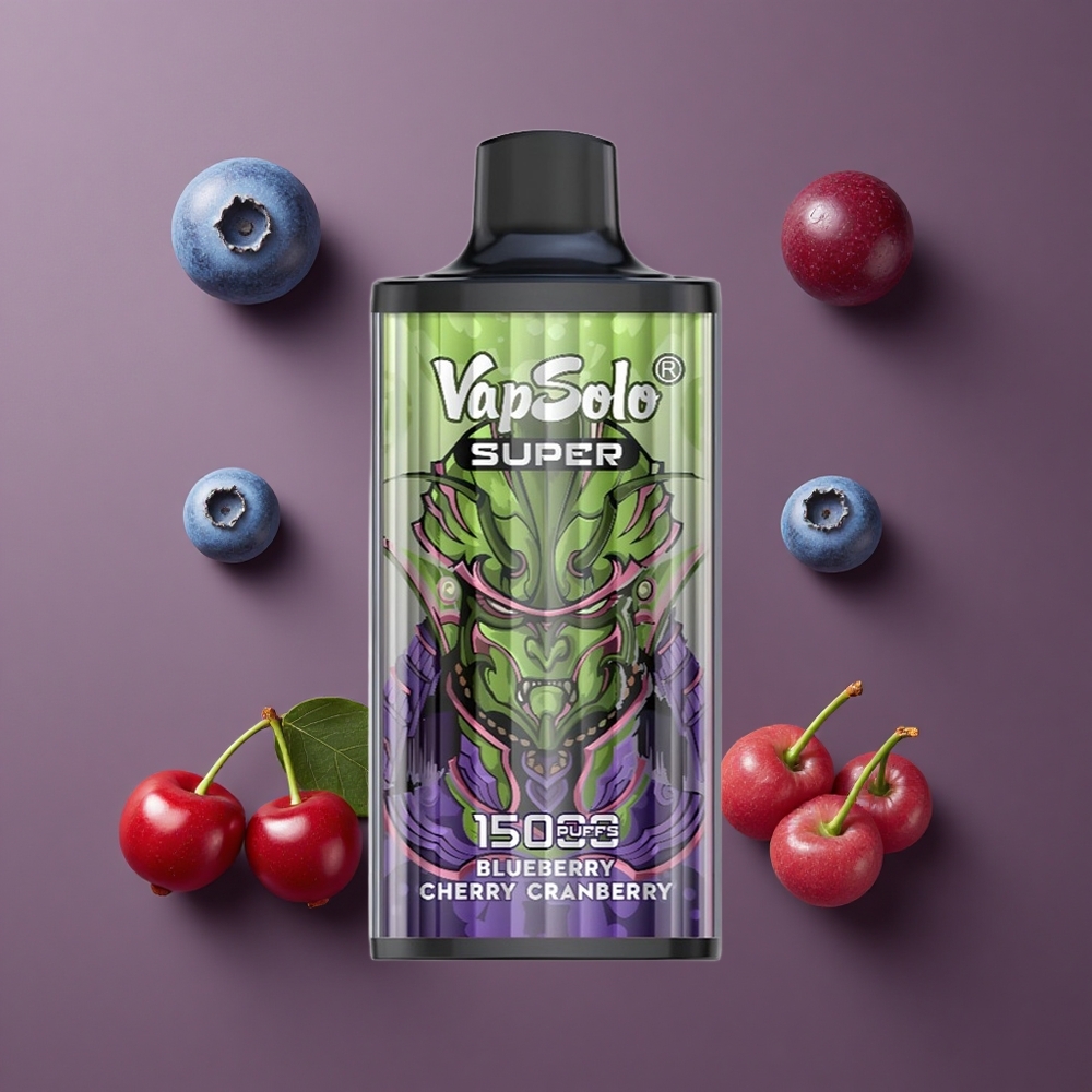 Vapsolo Super 15000 Puffs Jednokratna Vape Borovnica Trešnja Brusnica 40ml Tekućina