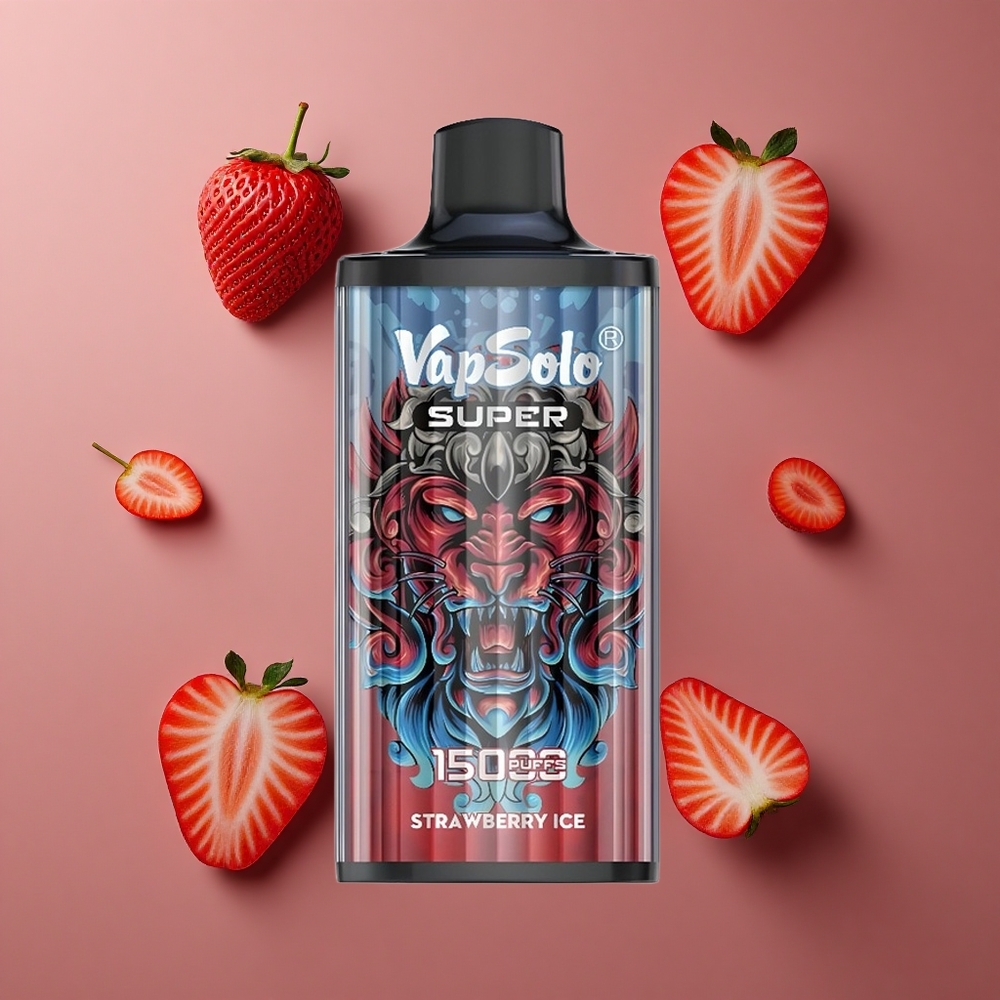 Vapsolo Super 15000 Puffs Jednokratna Vape Jagoda Led, 40ml tekućine,, Type-C
