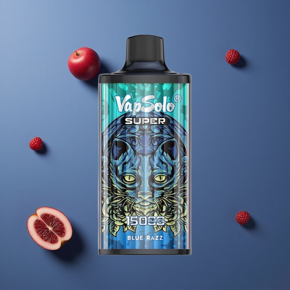 Vapsolo Super 15000 Puffs Jednokratna Vape Plavi Razz 40ml E-tekućina Type-C