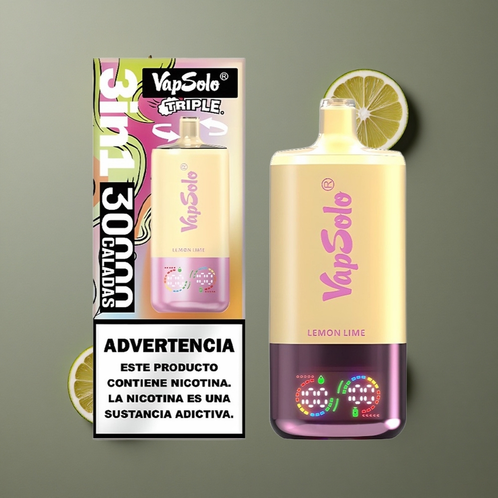 VapSolo Triple 30000 Puffs Jednokratna Vape Limun Lipa 40ml E-tekućina 20 mg/ml