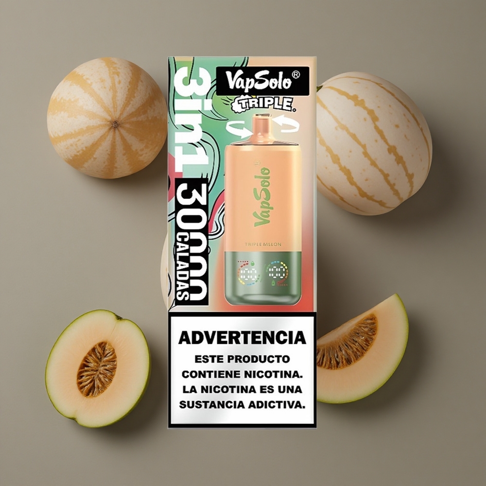 VapSolo Triple 30000 Puffs Trostruka Dinja 40ml E-tekućina Type-C Punjenje