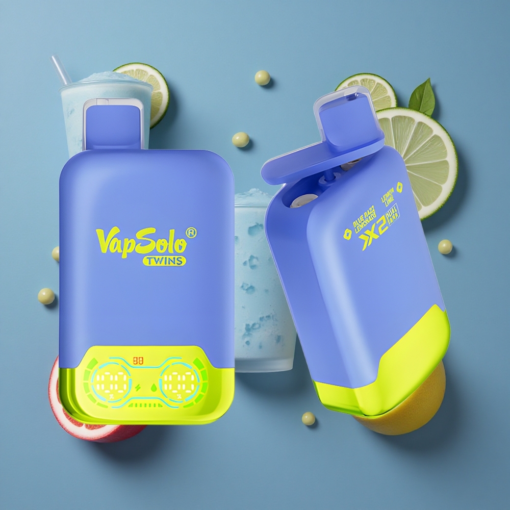 Vapsolo Twins 20000 Puffs Jednokratna Vape Plava Malina Limunada & Limun Limeta, Eliksir: 40 ml