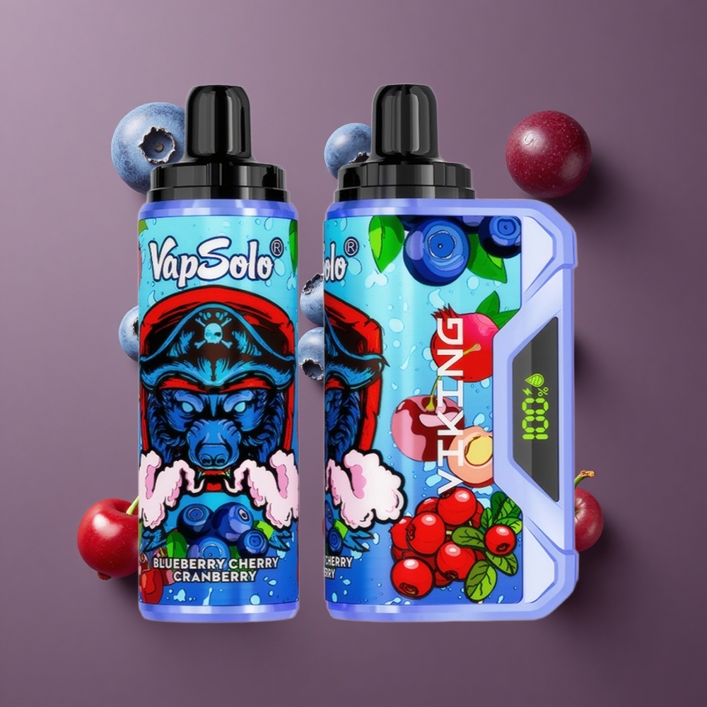 VapSolo VIKING 12000 Pufova Jednokratna Vape Borovnica Trešnja Brusnica 22ml E-Tekućina