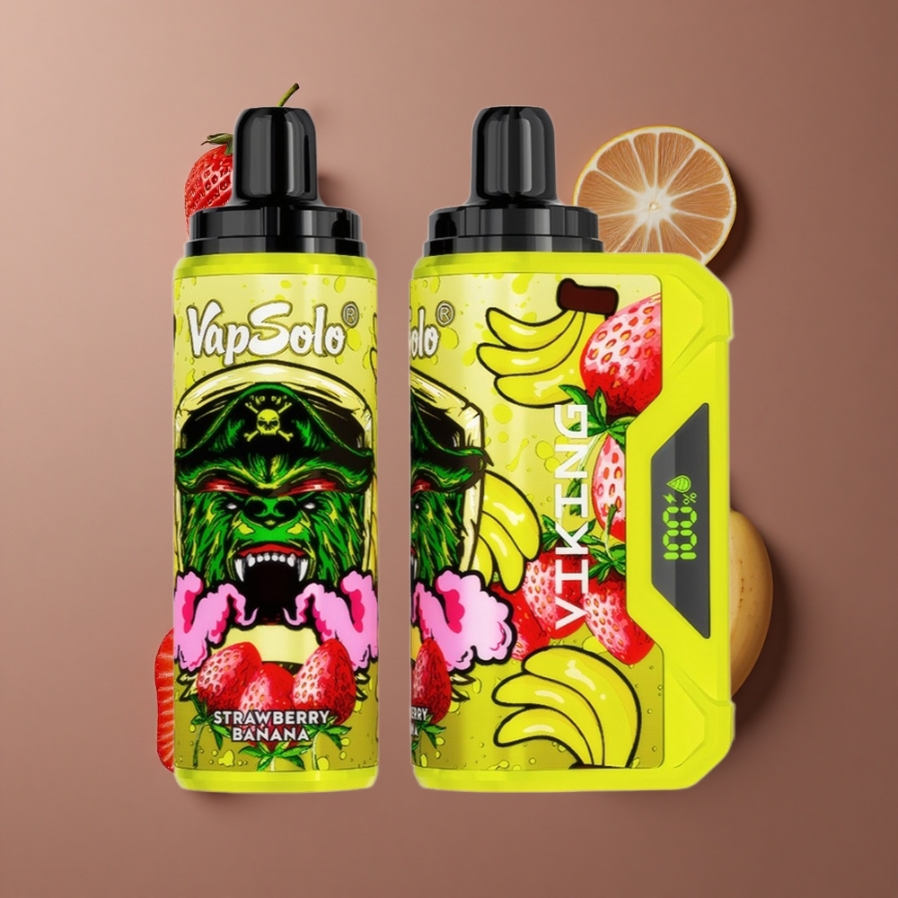 VapSolo VIKING 12000 Pufova Jednokratna Vape Jagoda Banana (22ml Tekućina, Tip-C Punjenje)