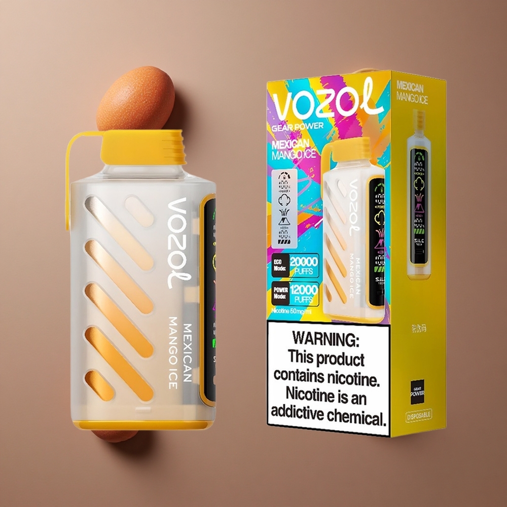 VOZOL Gear Power 20000 Puffs Mexički Mango Led Dual Mesh Coil 20mL