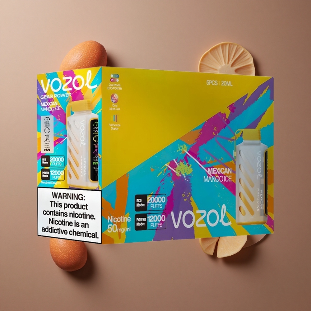 VOZOL Gear Power 20000 Puffs Mexički Mango Led Dual Mesh Coil 20mL