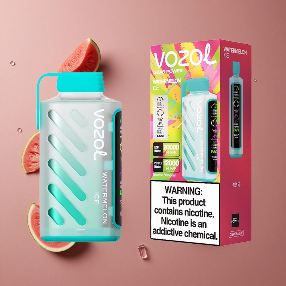 VOZOL Gear Power 20000 Pufova Jednokratna Vape Lubenica Led Dual Mesh Coil