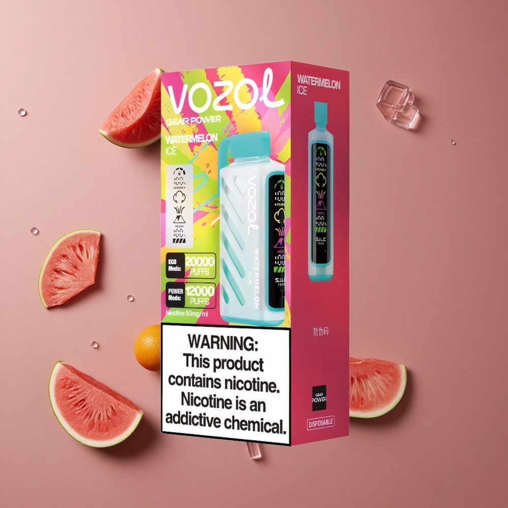 VOZOL Gear Power 20000 Pufova Jednokratna Vape Lubenica Led Dual Mesh Coil