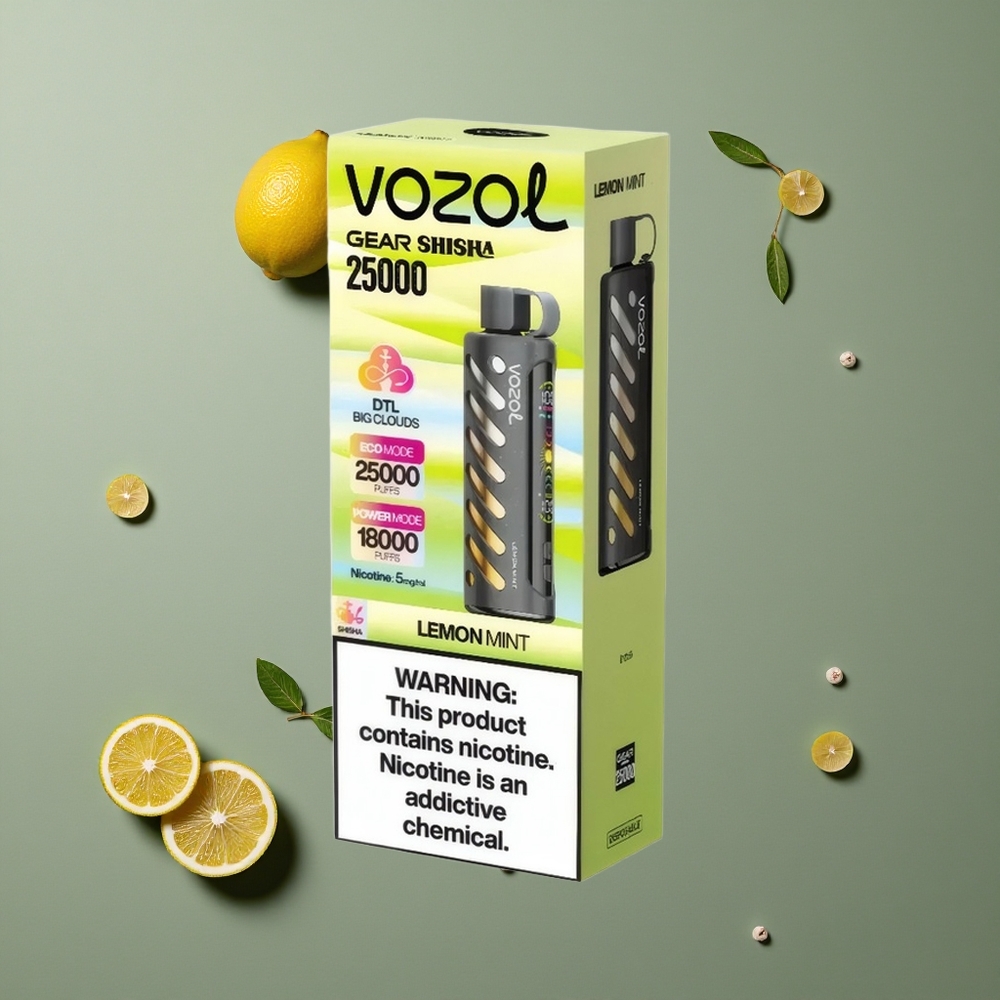 VOZOL Gear Shisha 25000 Puffova Limeta Metvica Dual Mesh Dual Modes 5mg/ml