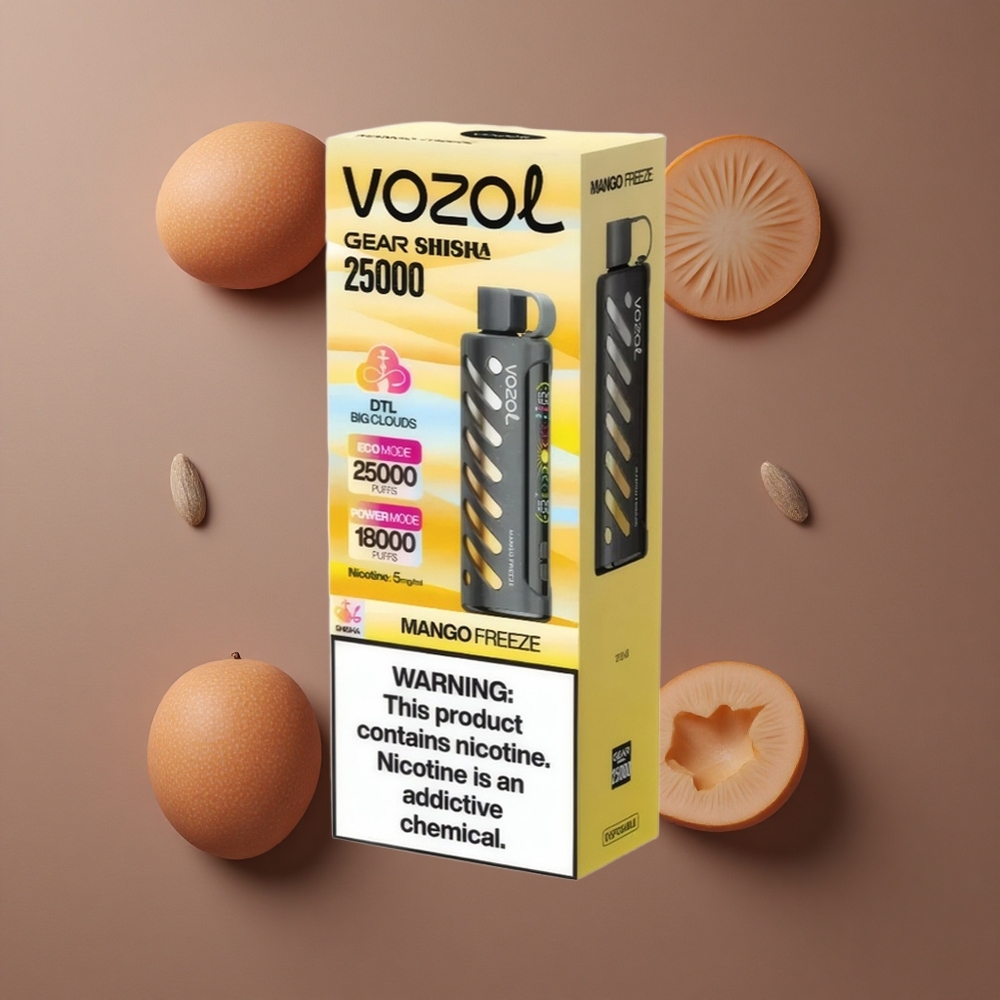 VOZOL Gear Shisha 25000 Puffova Mango Led Kombinacija Okusa Dual Mesh Dual Modes