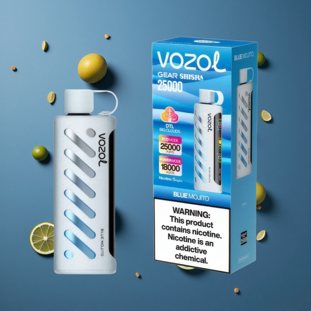 VOZOL Gear Shisha 25000 Puffova Plavi Mojito 5mg/ml Nikotina Dual Mesh Dual Modes