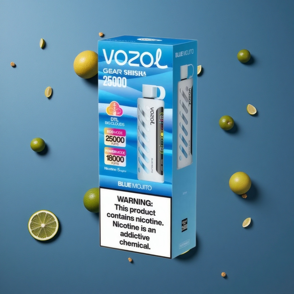 VOZOL Gear Shisha 25000 Puffova Plavi Mojito 5mg/ml Nikotina Dual Mesh Dual Modes