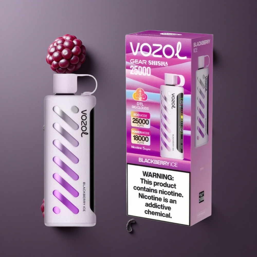 VOZOL Gear Shisha 25000 Puffs Dual Mesh Dual Modes Jednokratna Vape Jagoda Led