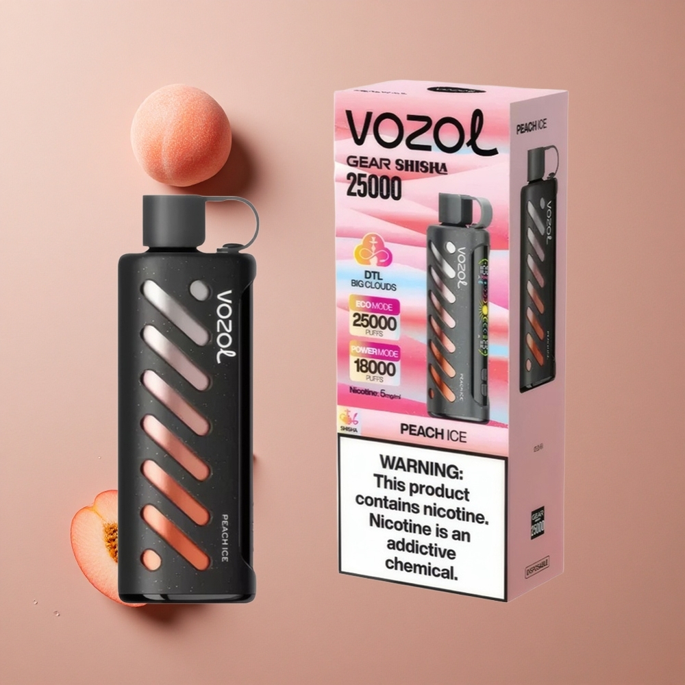 VOZOL Gear Shisha 25000 Pufova Briski Vape Breskva Led S.i.L.C Tech