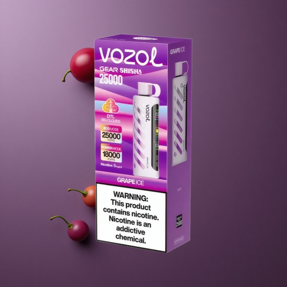 VOZOL Gear Shisha 25000 Pufova Dual Mesh Dual Modes Grožđe Led