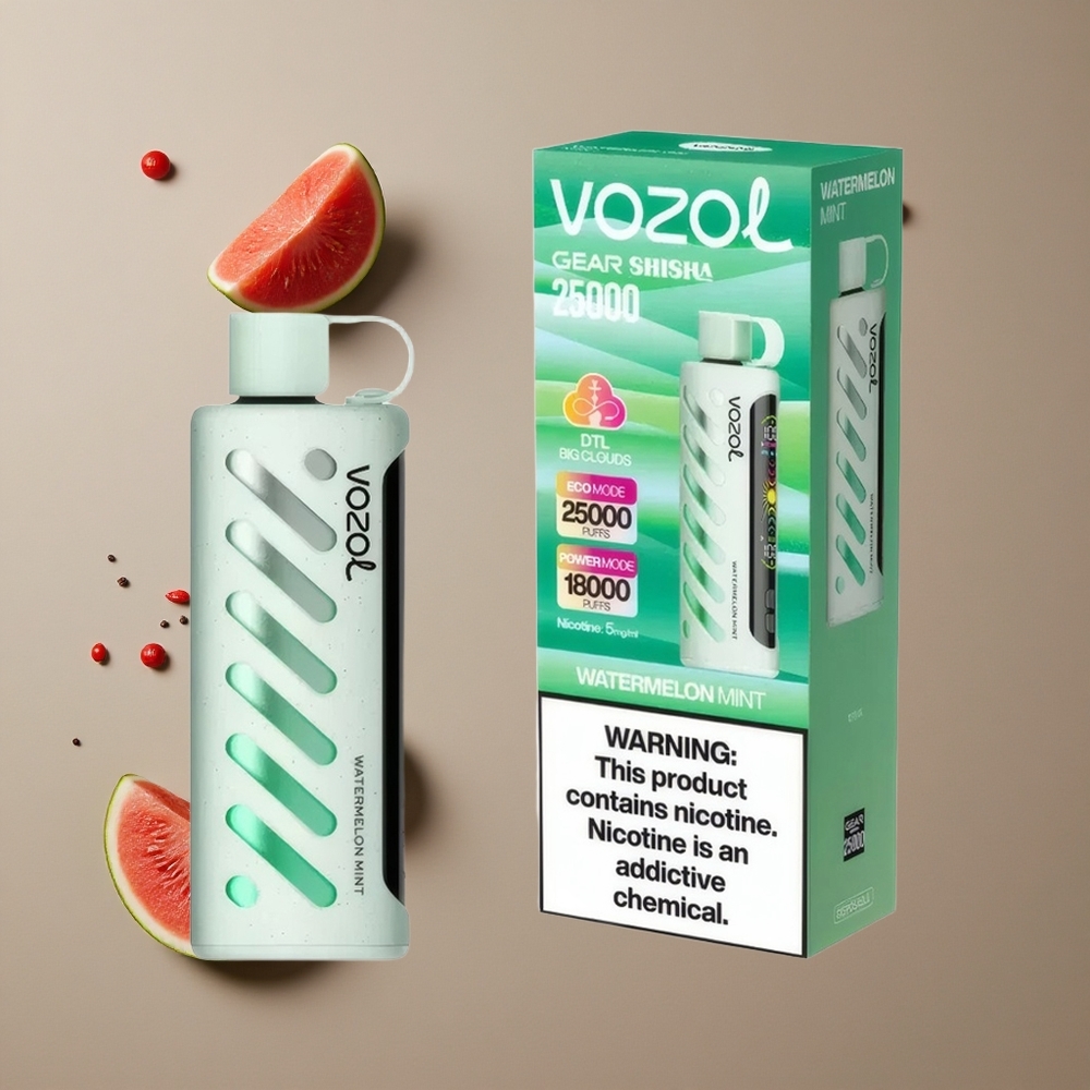VOZOL Gear Shisha 25000 Pusta Lubenica Meta + 30 Ukusnih Aroma Dual Mesh Dual Modes