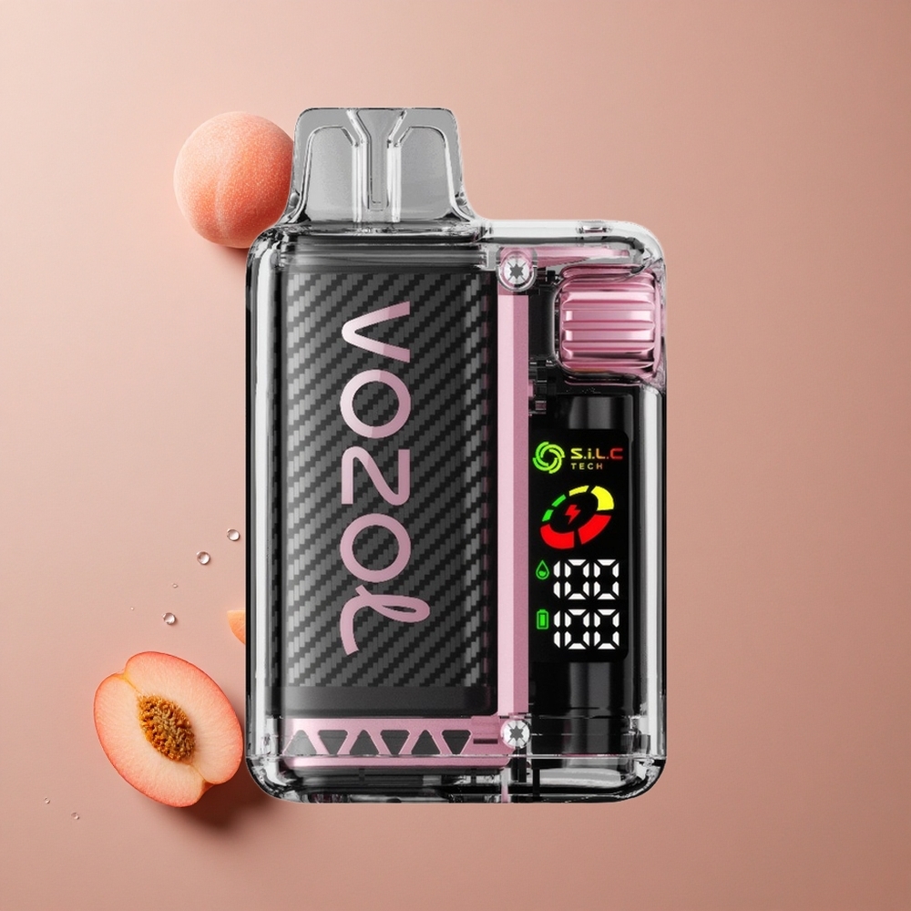 VOZOL Vista 20000 Puhova Jednokratna Vape Breskva Led s OLED Ekranom